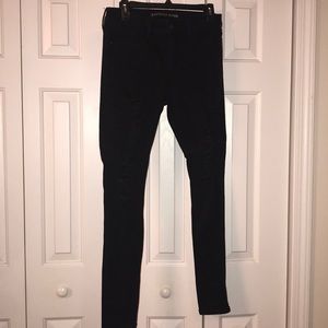 SOLD.    Express Black Distressed Denim Leggings